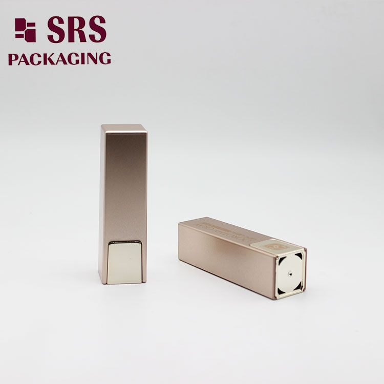 SRS cosmetics eco-friendly packaging case makeup gold empty plastic 5ml lip balm tube