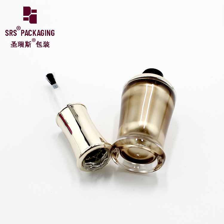 NP009 Luxury acrylic cosmetic packaging nail polish bottle plastic 8ml with brush