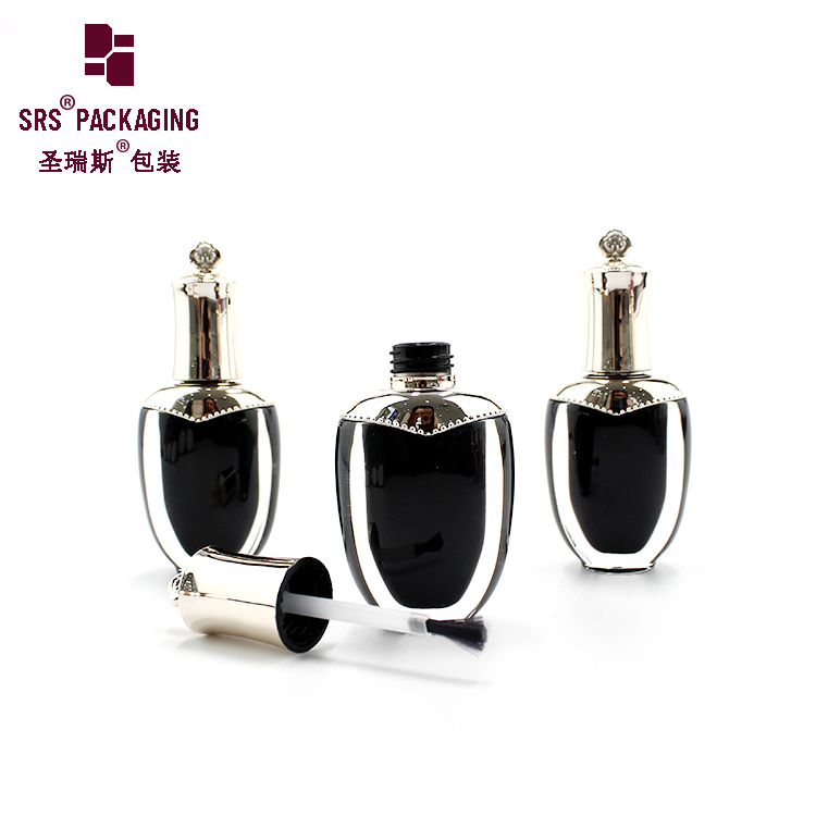 NP010 Custom black luxury cosmetic packaging empty nail bottle