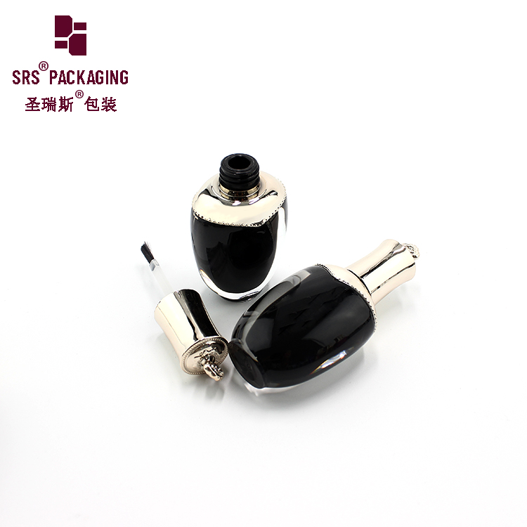 NP010 Custom black luxury cosmetic packaging empty nail bottle