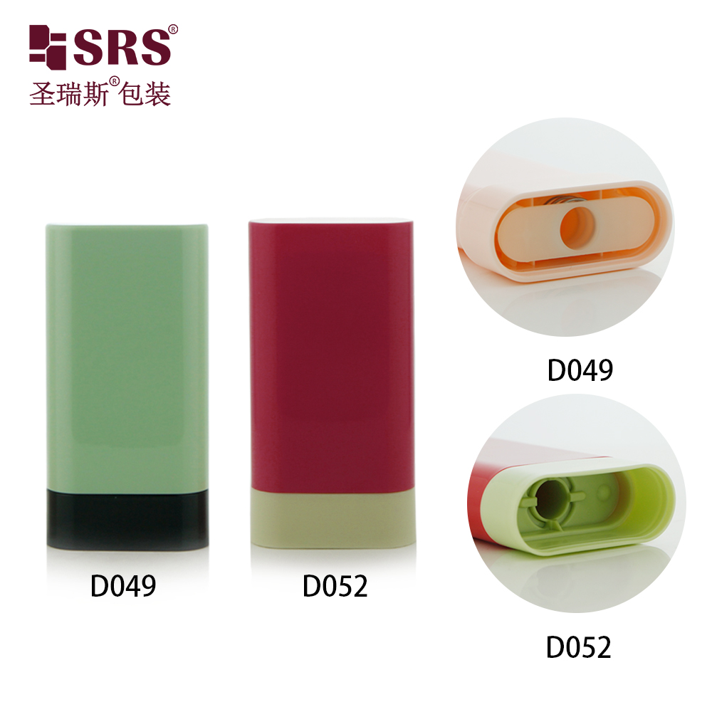 Empty PP Plastic 20ml Plastic Deodorant Tube Oval Shape Frosted Surface Twist Up Deodorant Tubes