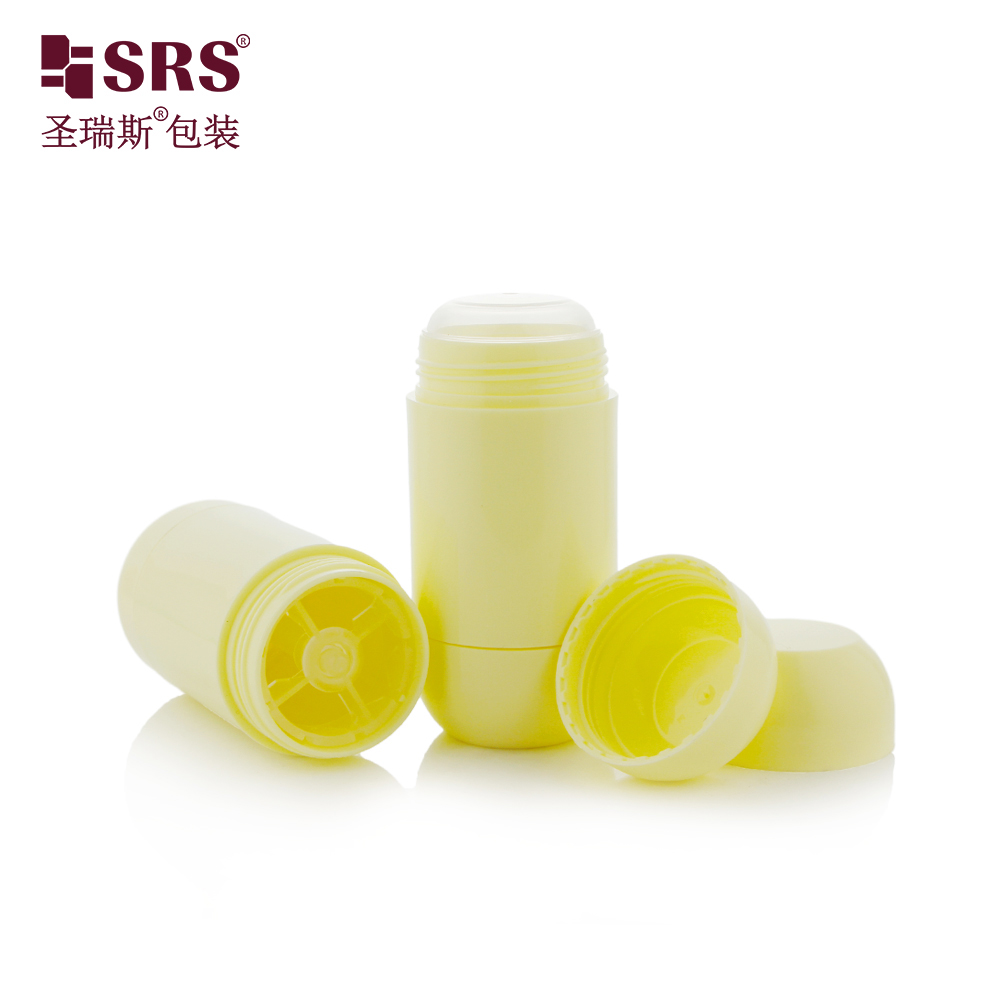 Plastic Friendly 30mL Empty PP Light Yellow Body Deodorant Push Bottles Stick Packaging Container