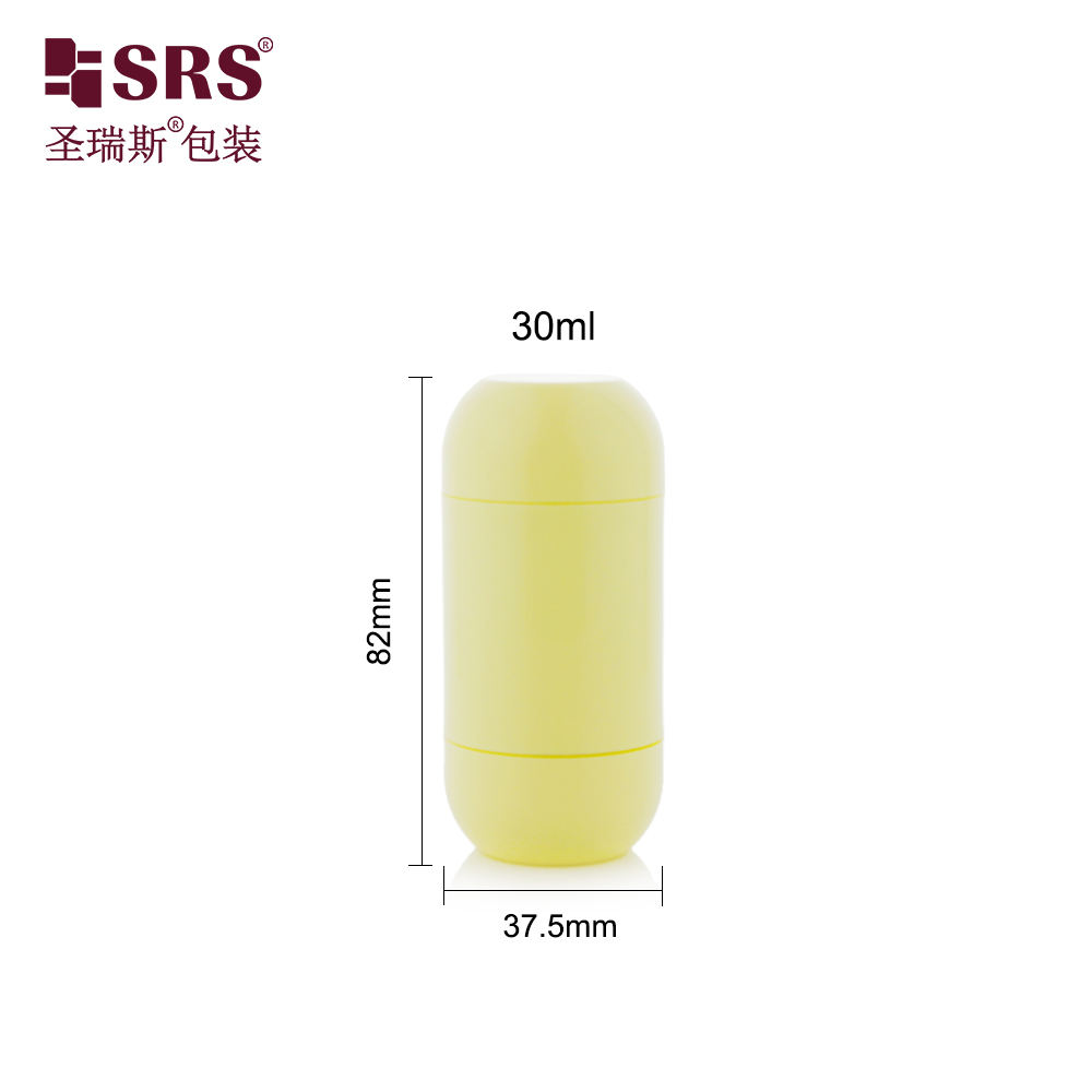 Plastic Friendly 30mL Empty PP Light Yellow Body Deodorant Push Bottles Stick Packaging Container