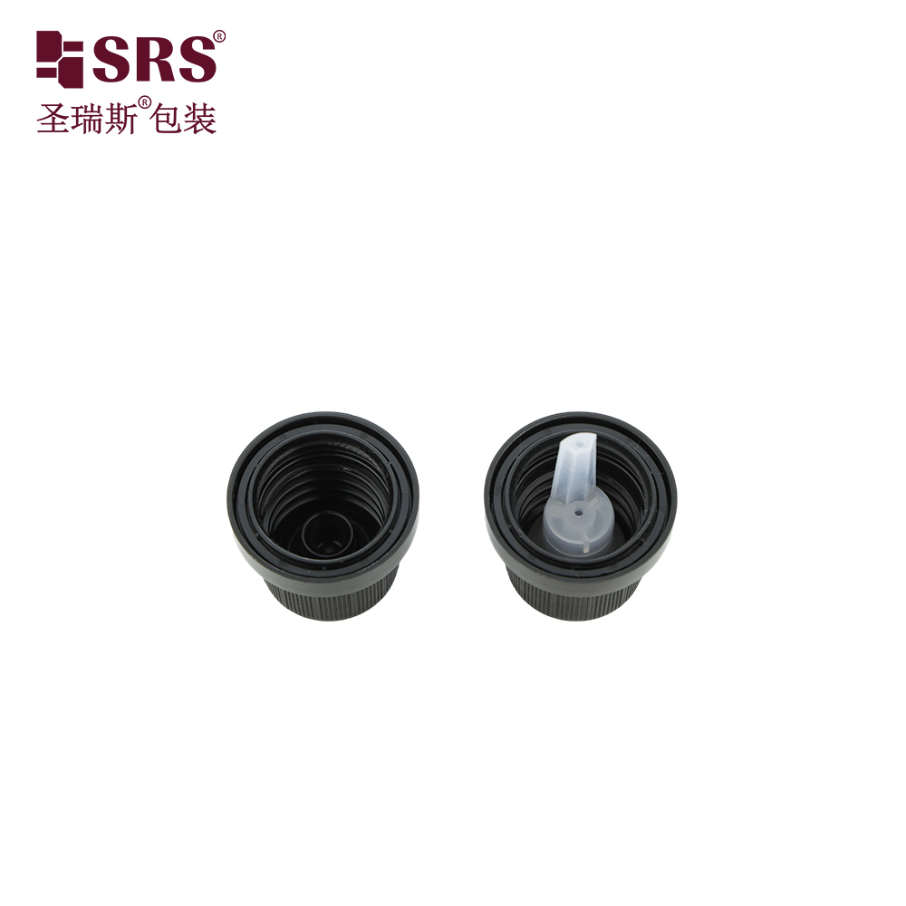 Wholesale Empty Glass Essential Oil Bottle Cap 18mm Black White Pilfer Proof Cap