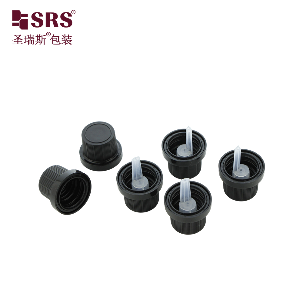 Wholesale Empty Glass Essential Oil Bottle Cap 18mm Black White Pilfer Proof Cap