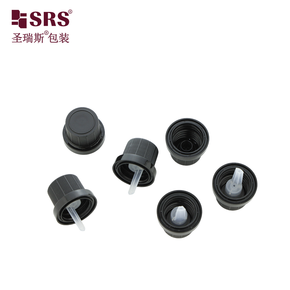 Wholesale Empty Glass Essential Oil Bottle Cap 18mm Black White Pilfer Proof Cap