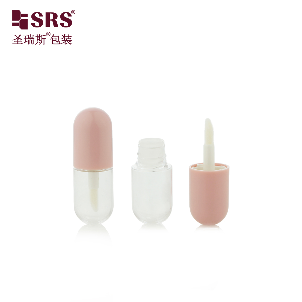 Capsule Shape 2ml Empty Lip Gloss Tube Container Makeup Packaging Lipgloss Tube With Brush