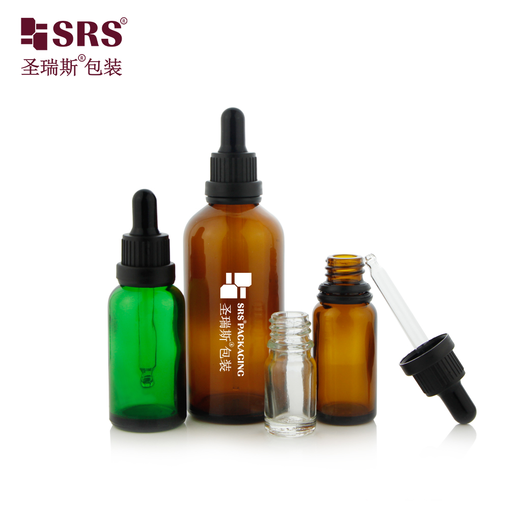 Empty Skin Care Serum Glass Dropper Bottles 30ml Essential Oil Glass Bottle With Tamper Evident Dropper