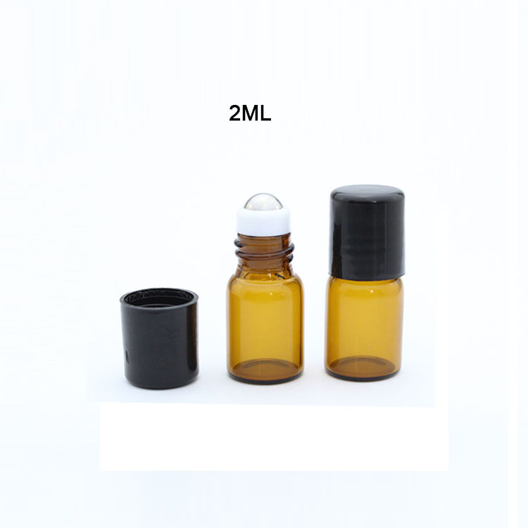 BLP-1ml 2ml small amber glass roller bottle 100pcs available