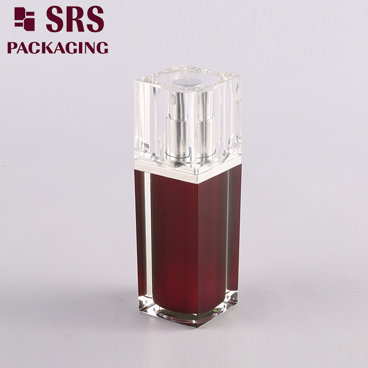 A055 acrylic square airless pump clear bottle 