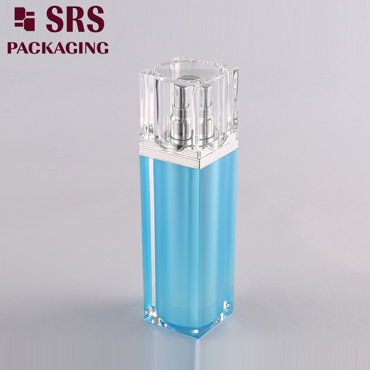 A055 acrylic square airless pump clear bottle 