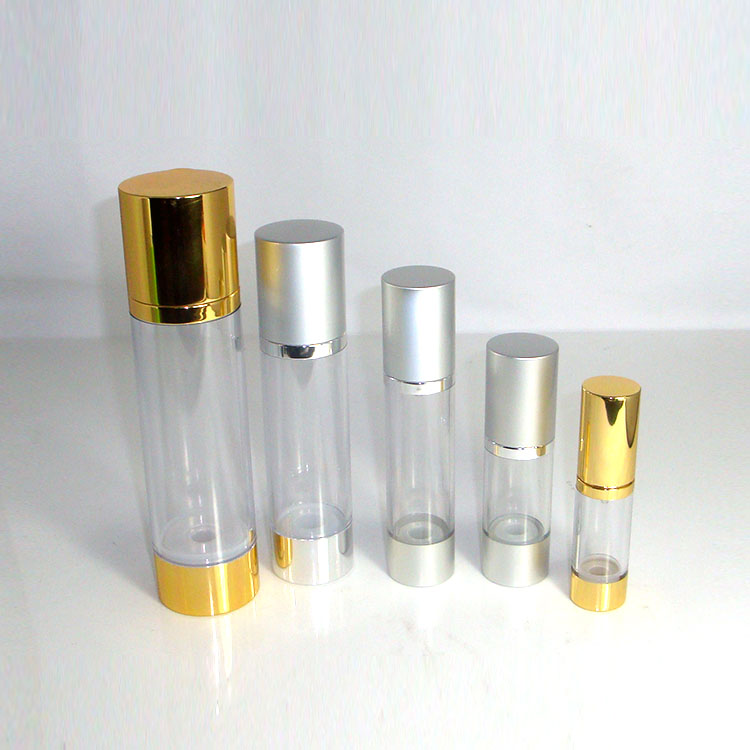 A022 empty round aluminum plastic 15ml 30ml 50ml airless bottle