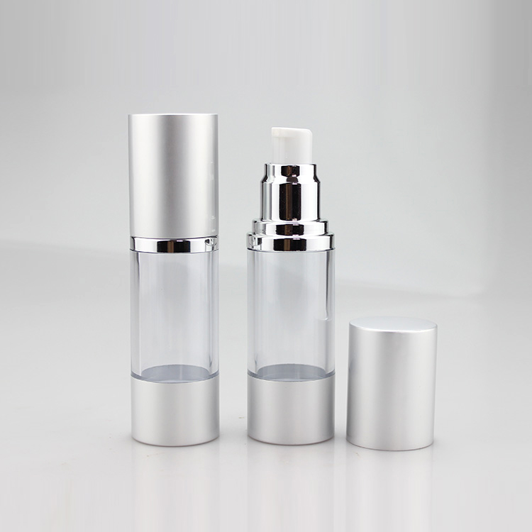 A022 empty round aluminum plastic 15ml 30ml 50ml airless bottle