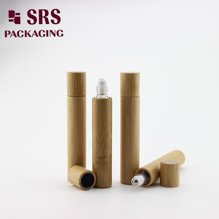 10ml bamboo glass roll-on bottle for perfume 100pcs