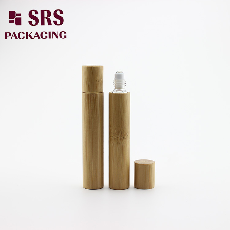 10ml bamboo glass roll-on bottle for perfume 100pcs