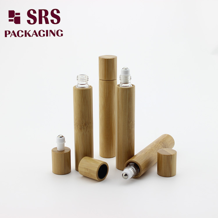 10ml bamboo glass roll-on bottle for perfume 100pcs