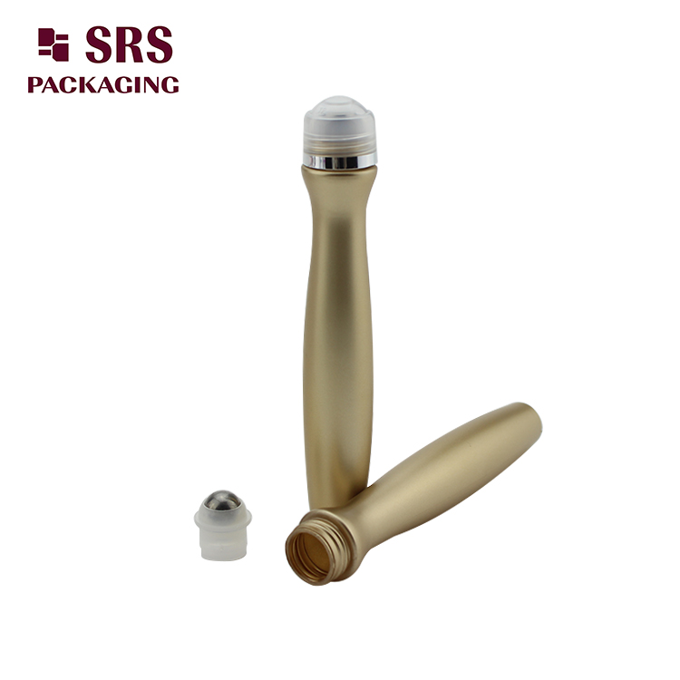 SRS8447 Popular special shape 15ml PETG roller eye gel bottle with steel ball