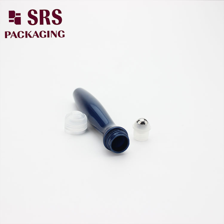 SRS8447 Popular special shape 15ml PETG roller eye gel bottle with steel ball