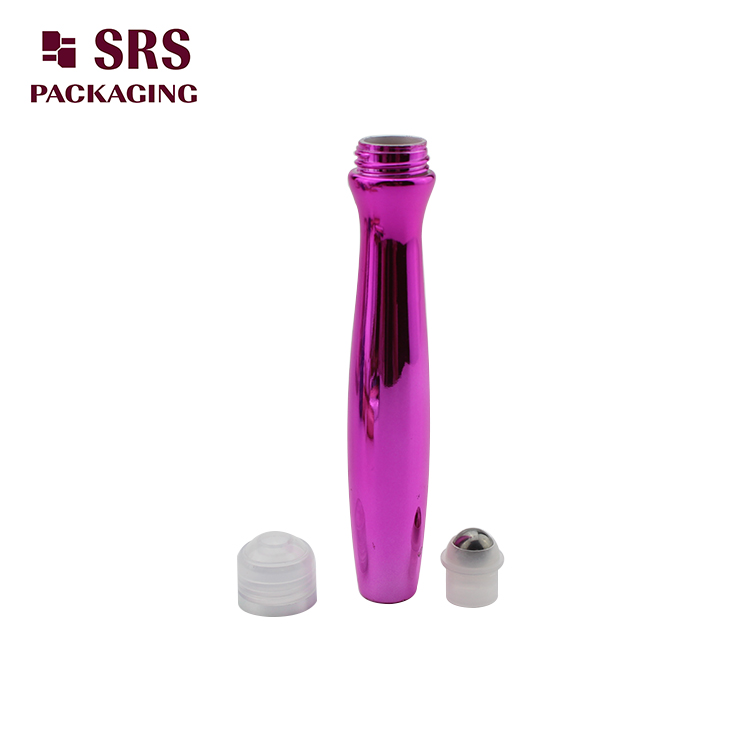 SRS8447 Popular special shape 15ml PETG roller eye gel bottle with steel ball