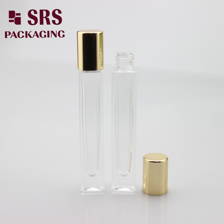 GB2-10ml thick wall square glass roller ball bottle 