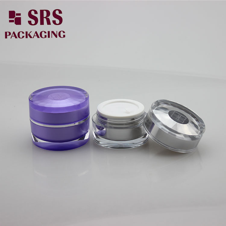 J301 round 15ml 30ml 50ml acrylic cream jar with decorative design cap