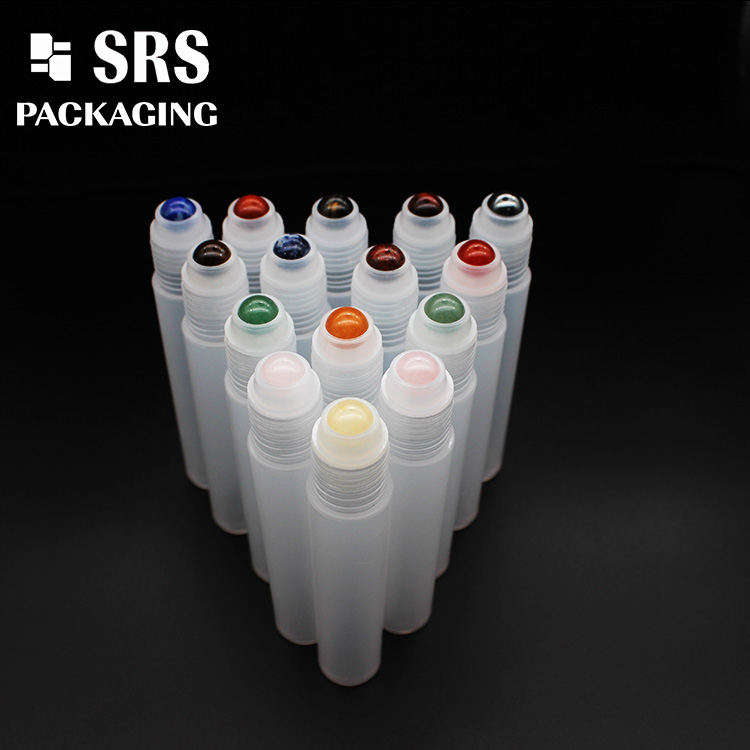 SRS PACKAGING empty 15ML plastic roll on bottle with colored ball