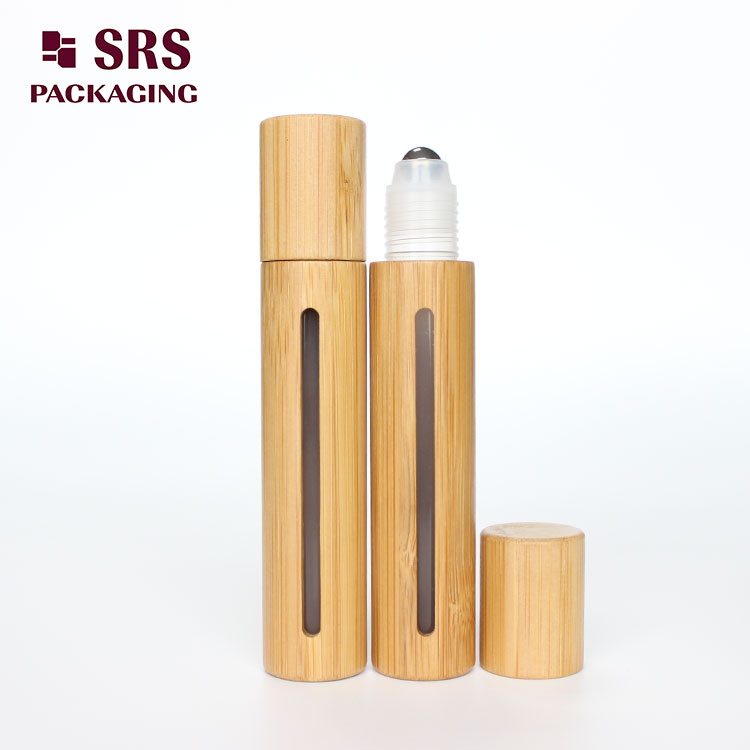 15ml bamboo plastic roll on bottle with window