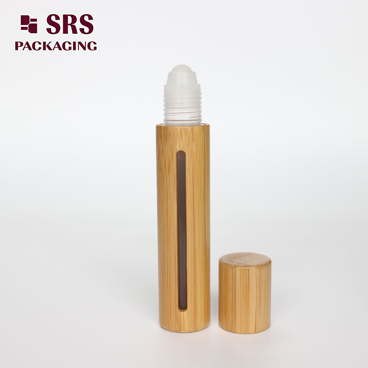 15ml bamboo plastic roll on bottle with window