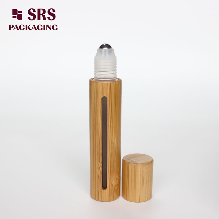 15ml bamboo plastic roll on bottle with window