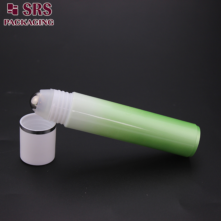 35ml empty cylinder green bottle with roller ball 100pcs