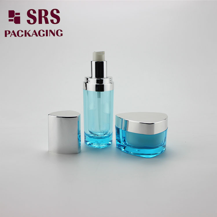 L080&J080 acrylic triangle blue 30ml beauty cream skin care packaging cosmetics