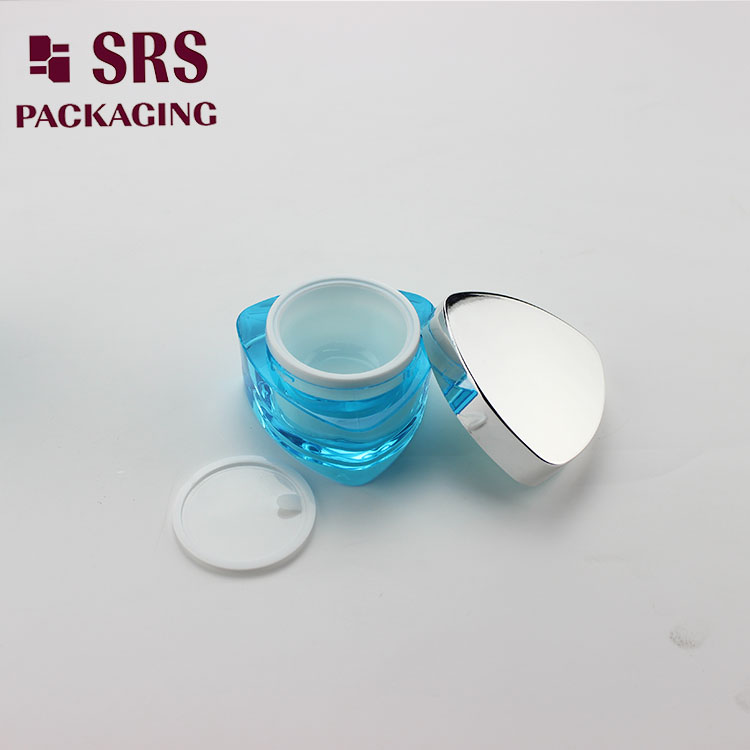 L080&J080 acrylic triangle blue 30ml beauty cream skin care packaging cosmetics