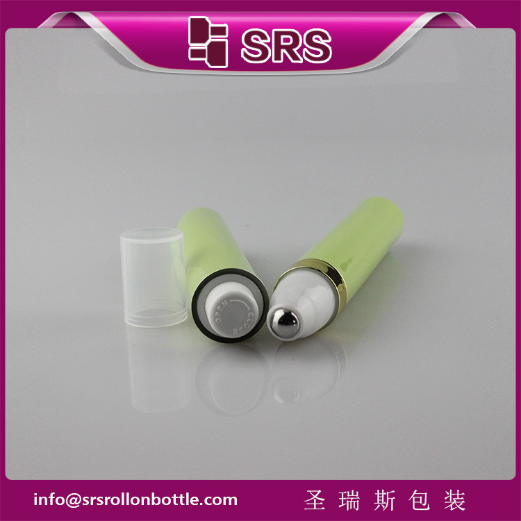 AY-15ml Green Color Airless Cosmetic Roller Ball Bottle