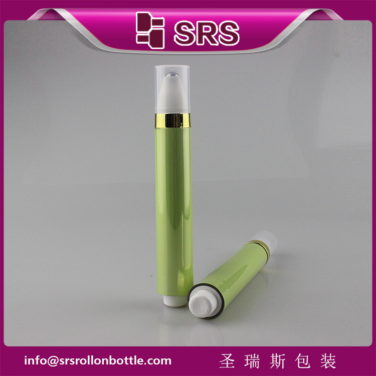 AY-15ml Green Color Airless Cosmetic Roller Ball Bottle