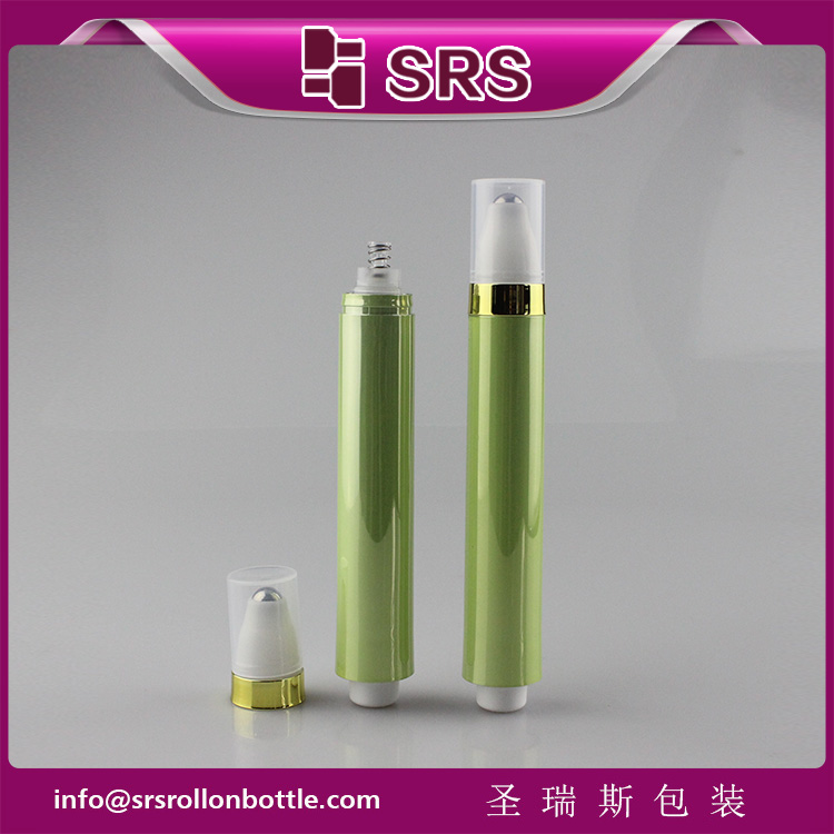 AY-15ml Green Color Airless Cosmetic Roller Ball Bottle