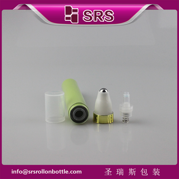 AY-15ml Green Color Airless Cosmetic Roller Ball Bottle