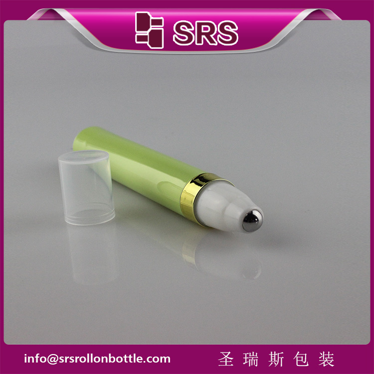 AY-15ml Green Color Airless Cosmetic Roller Ball Bottle