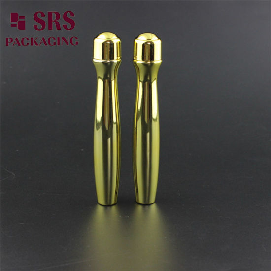 SRS8447 Metalized Gold Lxuxry Eye Cream Container 15ml Plastic Roller Bottle