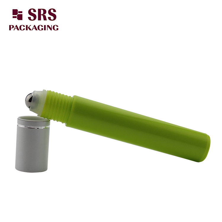 SRS Plastic Green Color Eye Cream 15ml Roller Bottle