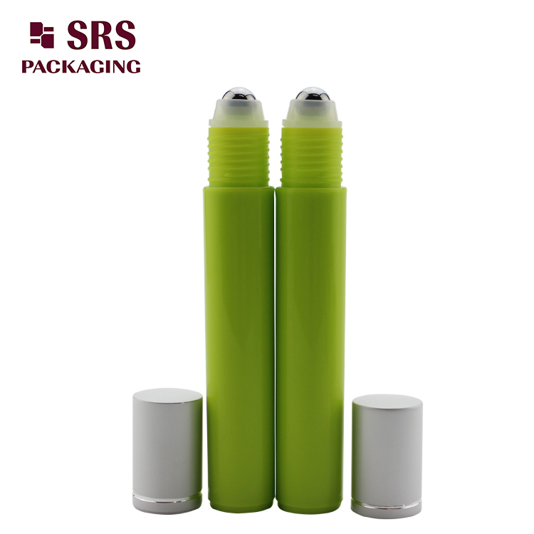 SRS Plastic Green Color Eye Cream 15ml Roller Bottle