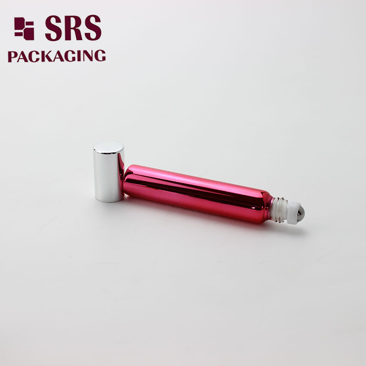 SRS Red Metalized Glass 8ML Roller Ball Argan Oil Bottle