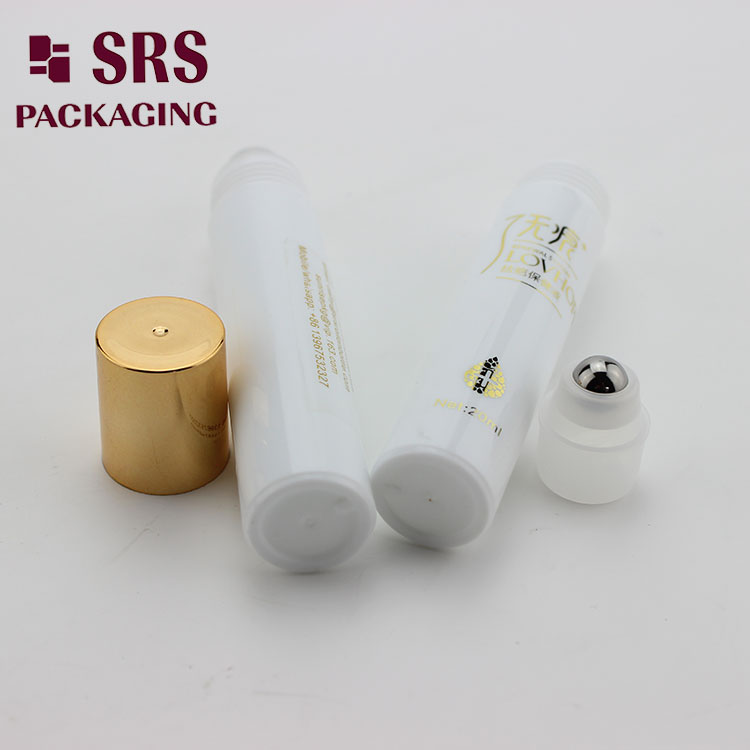 SRS Made in China Plastic White Color 20ml Perfume Roller Bottle