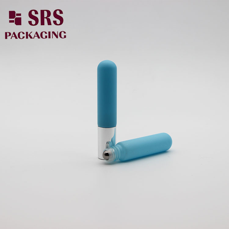 Round Base 6ml Glass Roll on Bottle with Painting Blue