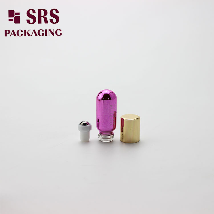 SRS Metalized Glass Round Bottom 3ml Roller Bottle