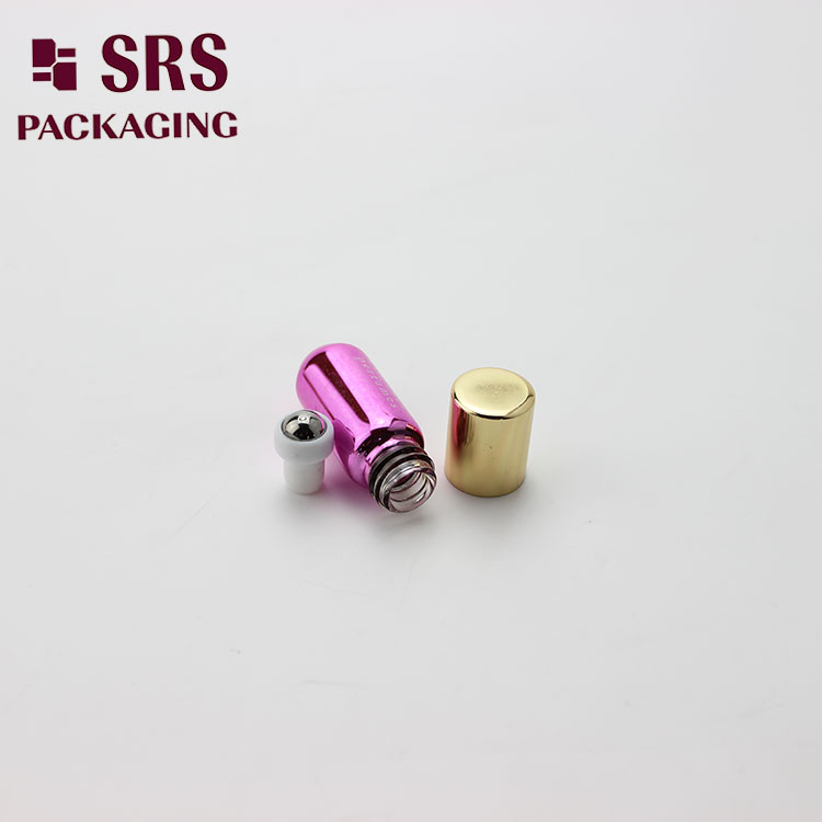 SRS Metalized Glass Round Bottom 3ml Roller Bottle