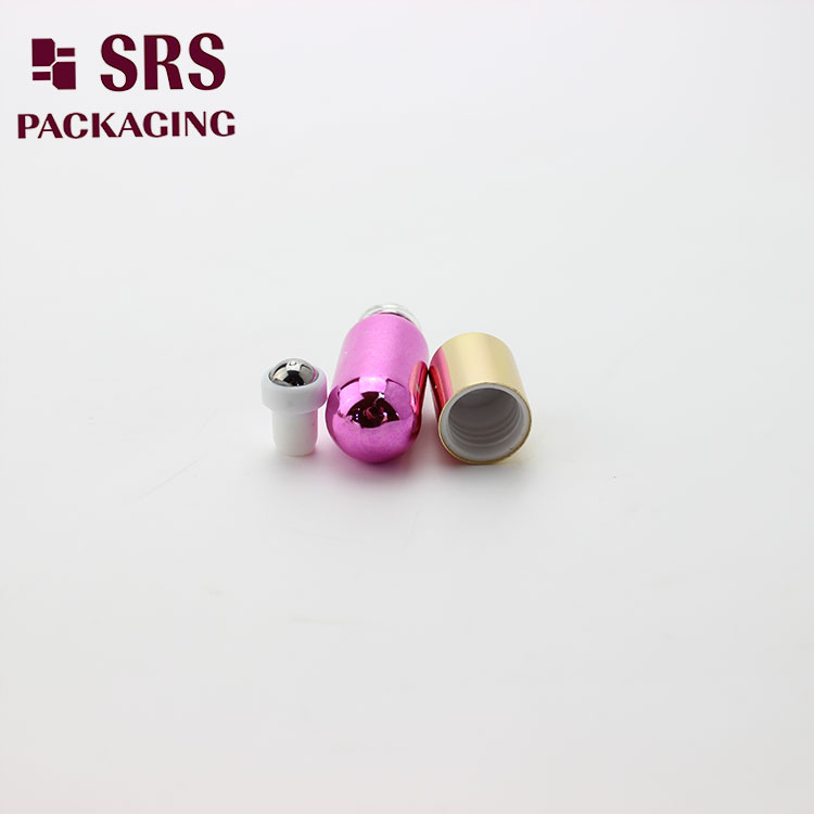 SRS Metalized Glass Round Bottom 3ml Roller Bottle