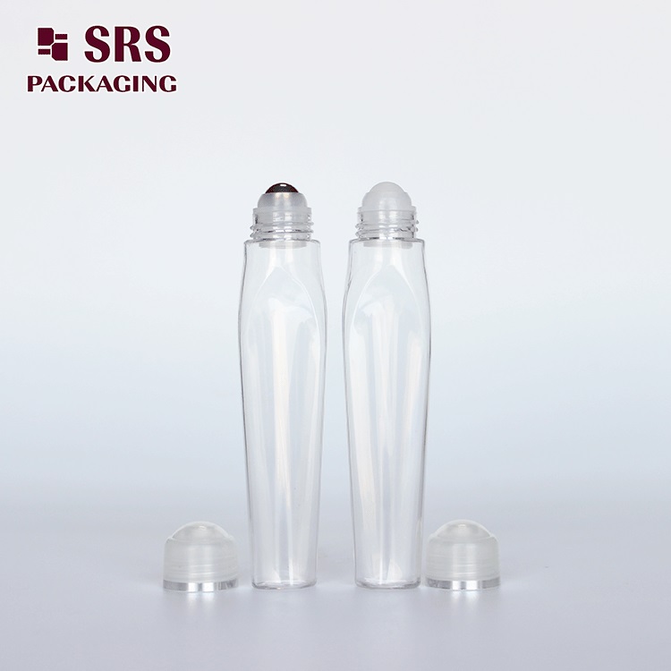 SRS8444 transparent plastic 12ml roll on cosmetic container with cap