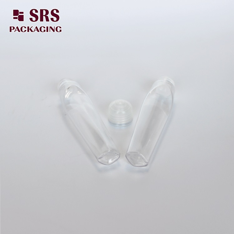 SRS8444 transparent plastic 12ml roll on cosmetic container with cap