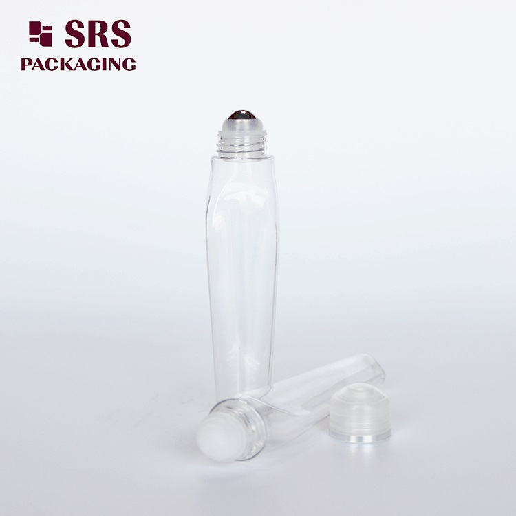 SRS8444 transparent plastic 12ml roll on cosmetic container with cap