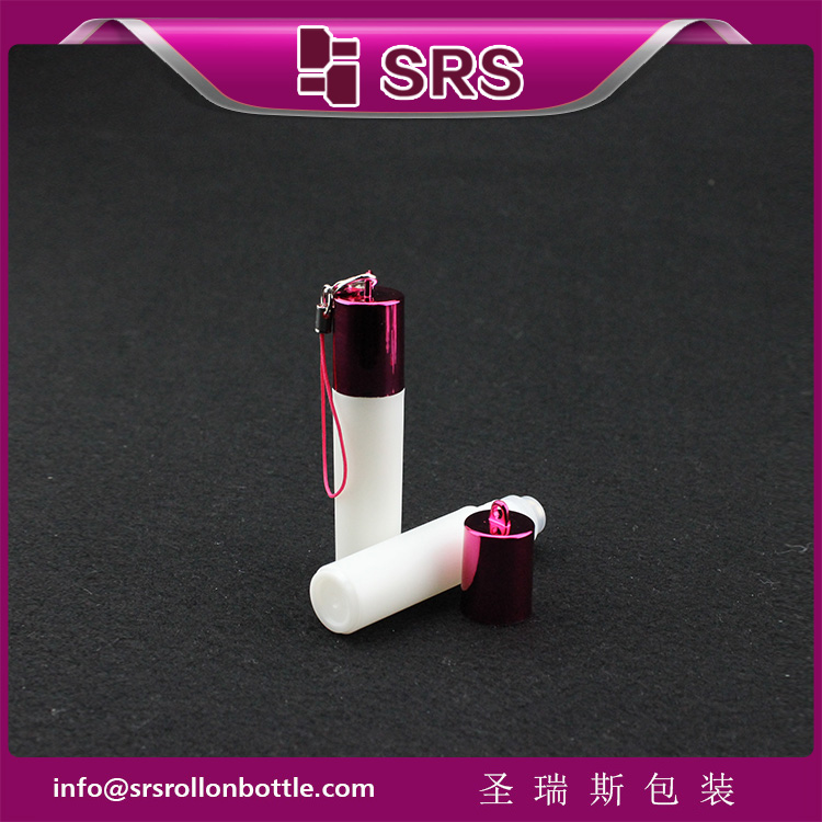 plastic 5ml empty white bottle metalized red hook cap